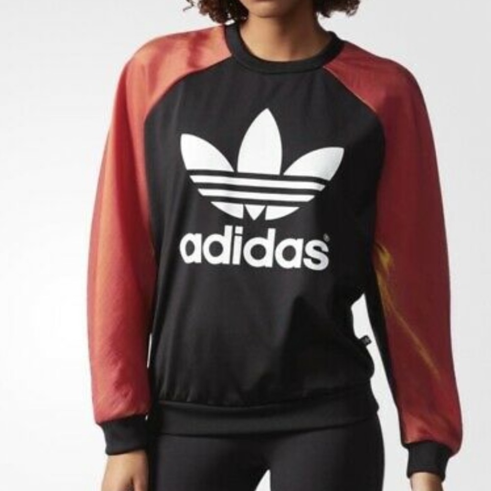 Adidas Originals Rita Ora Space Shifter Iridescent Holographic Crew Neck M Top